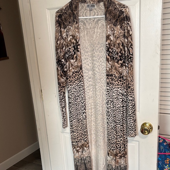 JM Collection Sweaters - JM Collection Long Open-Front Cardigan in Black, Brown, Cream